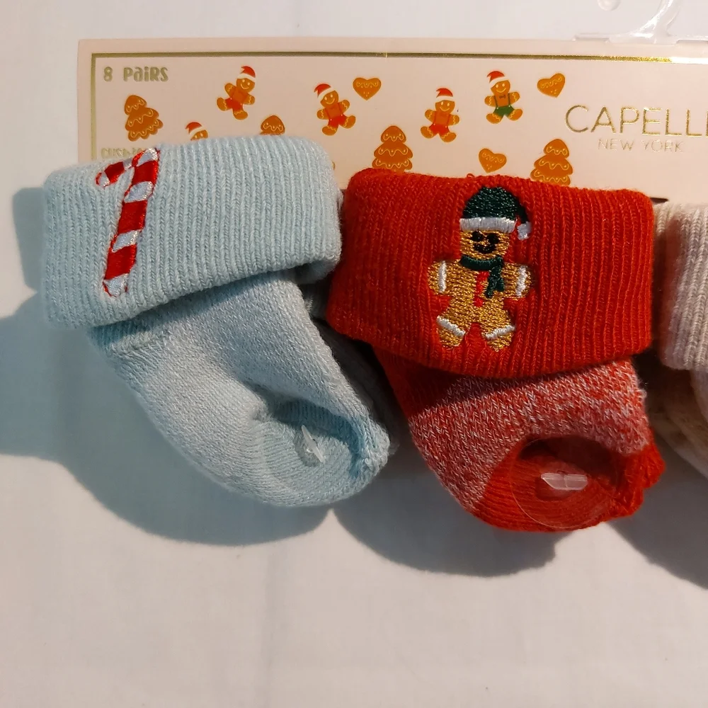 Capelli of New York Baby Holiday Socks Set Red Blue Green Tan NWT